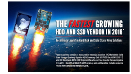 The Fastest Growing HDD and SSD Vendor in 2016